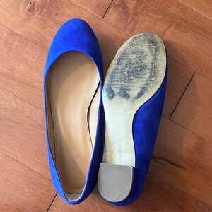 J. Crew Lily suede covered heel flats, royal blue